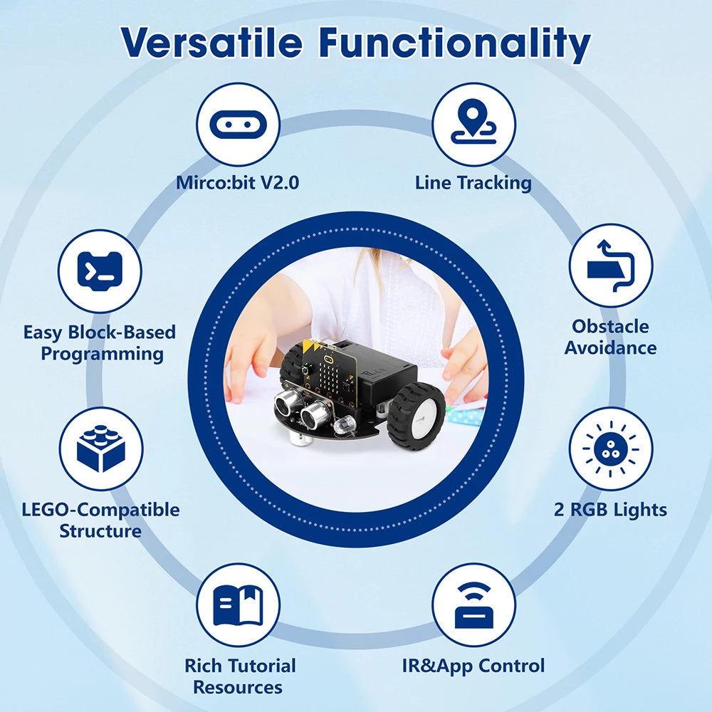 ACEBOTT Smart Robot Car Kit for BBC Micro:bit STEM Coding & Robotics Learning Kit