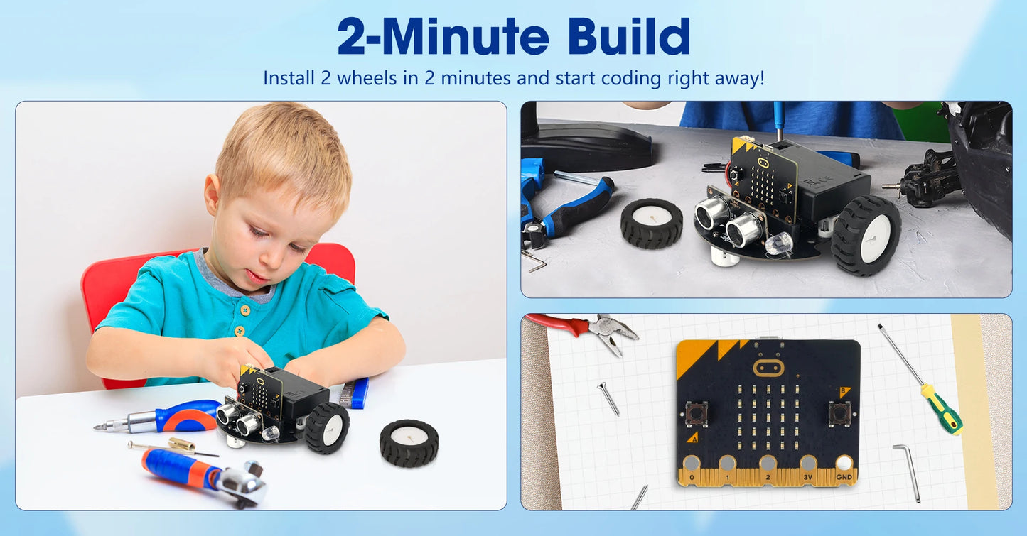 ACEBOTT Smart Robot Car Kit for BBC Micro:bit STEM Coding & Robotics Learning Kit