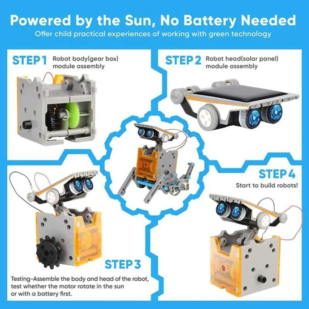 13-in-1 Solar Robot Science Kit | DIY Educational STEM Toy for Kids