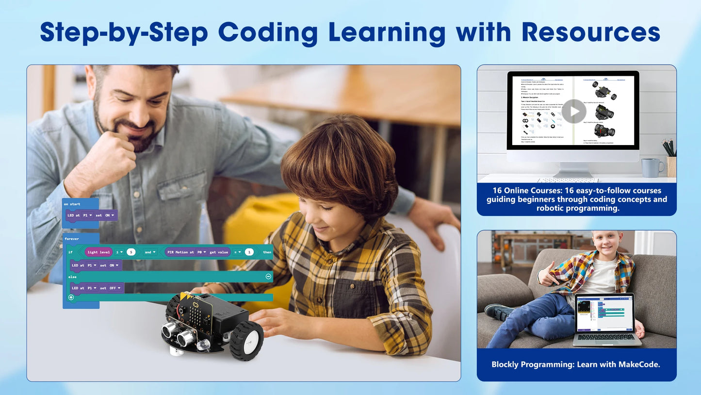 ACEBOTT Smart Robot Car Kit for BBC Micro:bit STEM Coding & Robotics Learning Kit