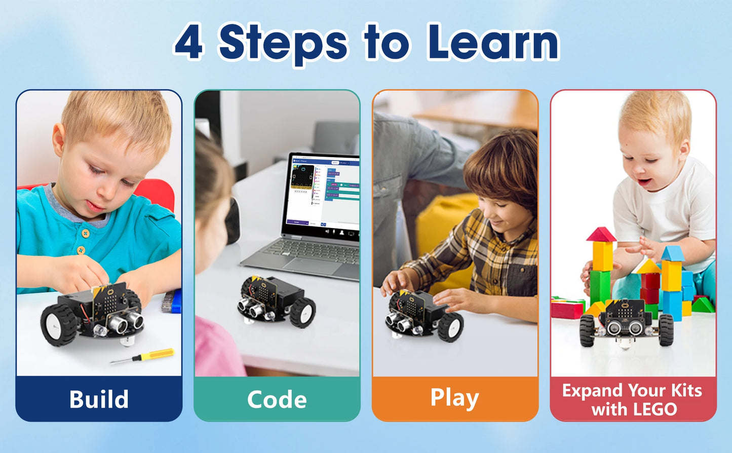 ACEBOTT Smart Robot Car Kit for BBC Micro:bit STEM Coding & Robotics Learning Kit