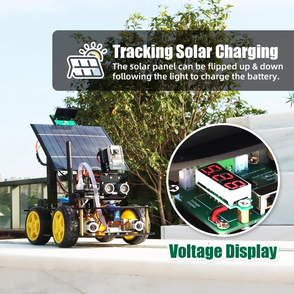 Programmable Robot Car Kit for Arduino Profesional ESP32 Cam Solar Tracking and Charging Set DIY Electronics Project Robotic Kit