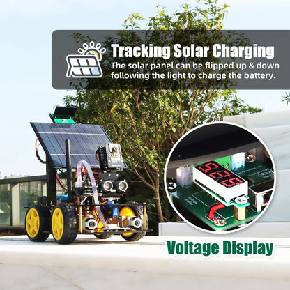 Programmable Robot Car Kit for Arduino Profesional ESP32 Cam Solar Tracking and Charging Set DIY Electronics Project Robotic Kit